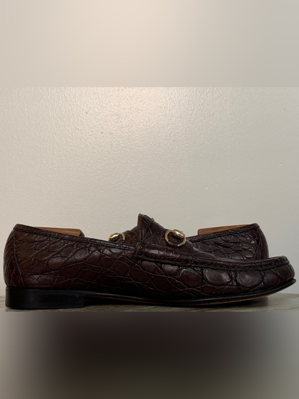GUCCI CROCODILE LOAFERS BROWN HORSEBIT 1953 11.5/12US $4000 ALLIGATOR - Picture 3 of 11